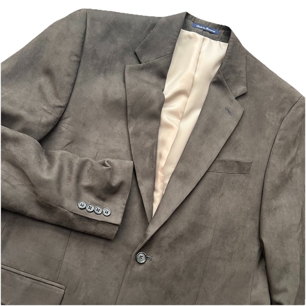 Lauren Ralph Lauren Mens Classic Fit Faux Suede Sport Coat Brown 42L Blazer